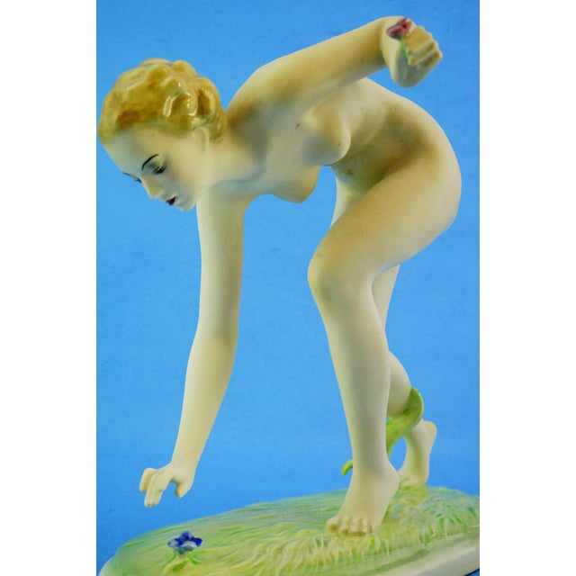 20th Century Art Deco Ceramic Nude Woman Sculpture by Josef Lorenzl for Goldscheider, Austria For Sale - Image 11 of 18