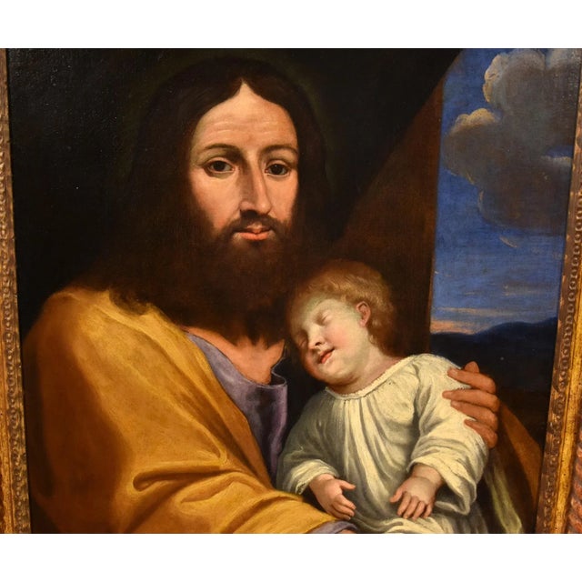 Follower of Giovan Battista Salvi, Baby Jesus, 1660, Oil on Canvas, Framed For Sale - Image 7 of 13