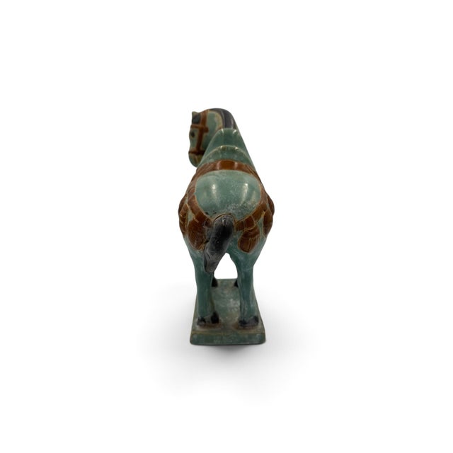 Set of Three Chinese Tang-Style Glazed Ceramic Horse Figures For Sale - Image 10 of 15