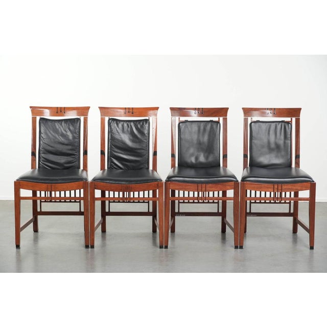Art Deco Decoforma Series Dining Chairs in Black Cowhide Leather and Wood from Schuitema, Set of 4 For Sale - Image 18 of 18