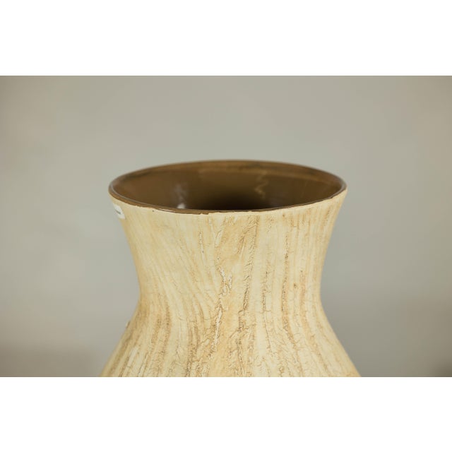 Ceramic Large Artisan Ceramic Vase with Textured Drip Glaze and Flared Neck For Sale - Image 7 of 18
