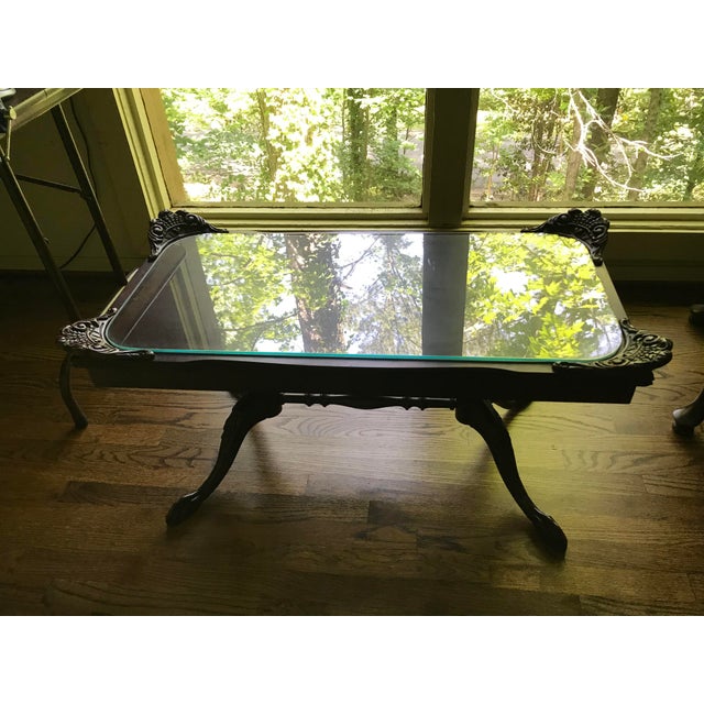 18th Century Victorian Inlaid Glass Top Coffee Table Chairish