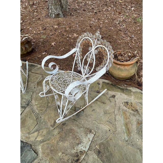1940s Vintage Metal Rocking Chairs a Pair Chairish