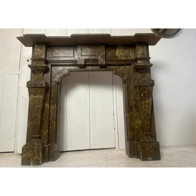 Antique Wooden Fireplace Mantle, 1900s For Sale - Image 12 of 18