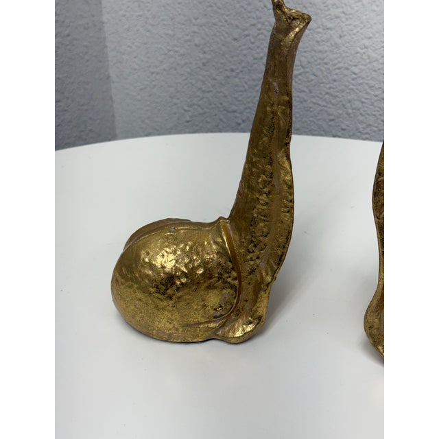 Anthropologie Gold Gilded Snail Bookends, Pair For Sale - Image 10 of 12