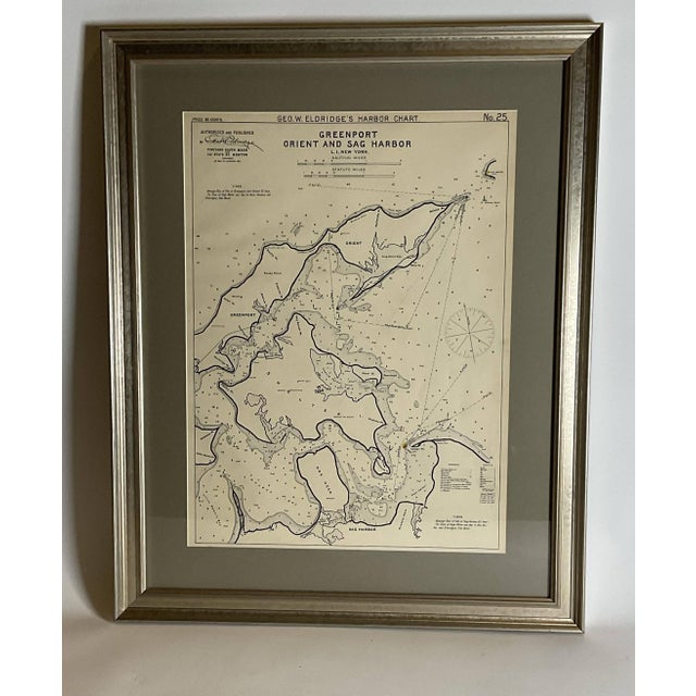 Early 20th Century Sag Harbor Nautical Chart For Sale - Image 5 of 11