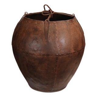 Vintage Iron Water Vessel, 1940s For Sale