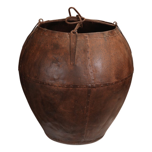 Vintage Iron Water Vessel, 1940s For Sale