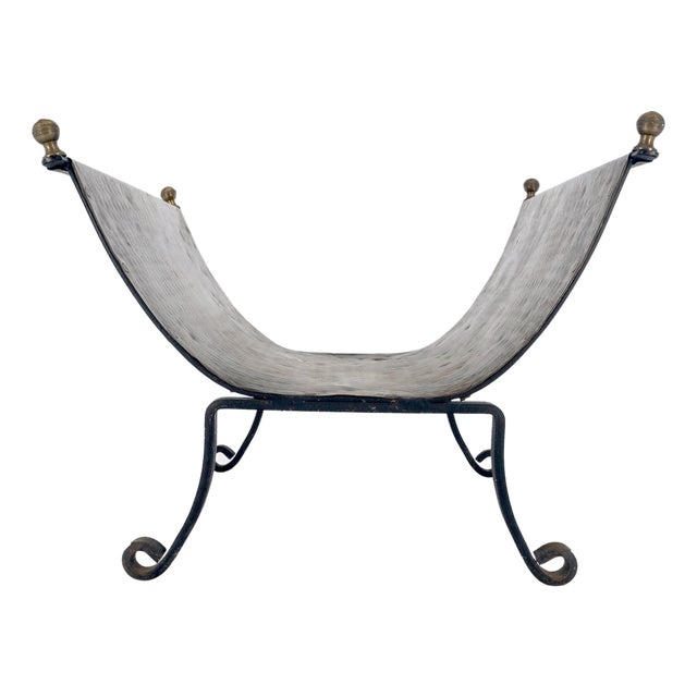 Hammered Copper & Wrought Iron Base Ball Finials Arts & Crafts Magazine Rack For Sale