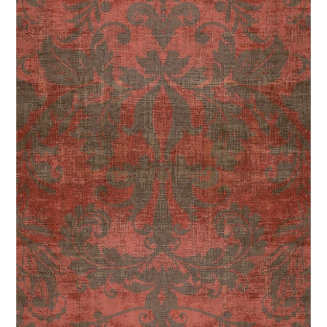 Contemporary Nicolette Mayer through The House of Scalamandre Palace Damask Wallcovering, Clay For Sale - Image 3 of 3