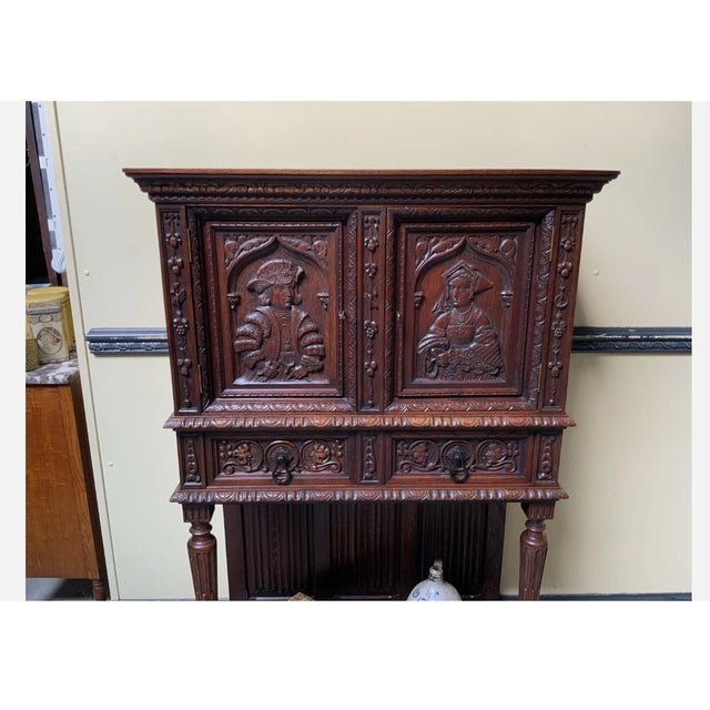 Antique Neo-Gothic Silver Cabinet, 1890 For Sale - Image 3 of 12