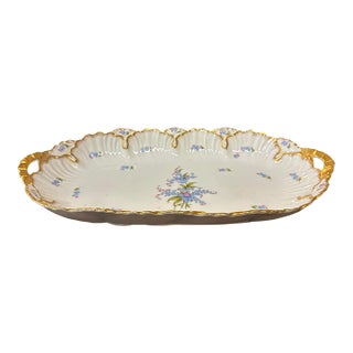 French Porcelain Serving Platter, Higgins & Seiter (Retailer), 16", Ca 1900 For Sale