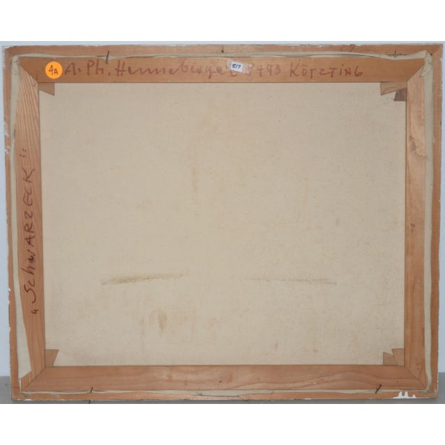 Textile August Philipp Henneberger (German, 1902-1980) Illuminated Path Oil Painting C.1950 For Sale - Image 7 of 8