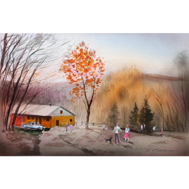 September in the Country, Erik Freyman Watercolor Painting For Sale - Image 4 of 4