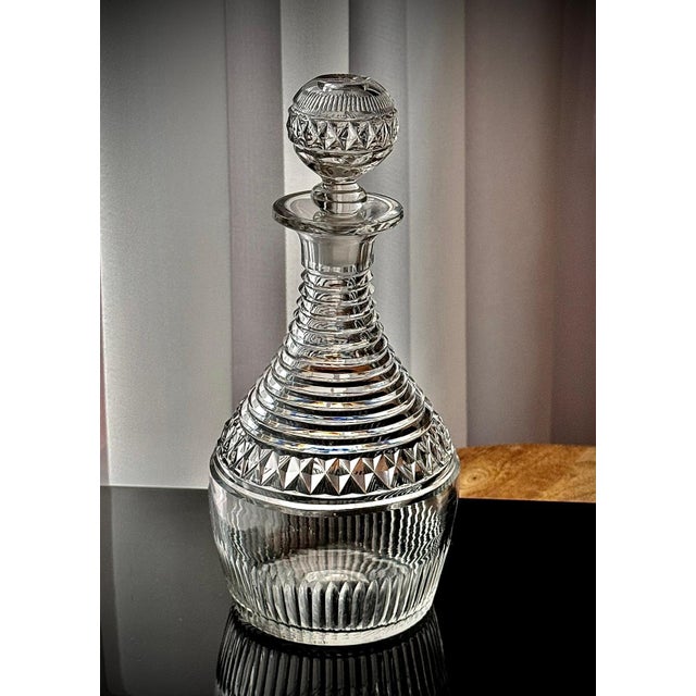 English Georgian Cut Glass Decanter with Cut Glass Stopper, 1800-1835 For Sale - Image 6 of 18