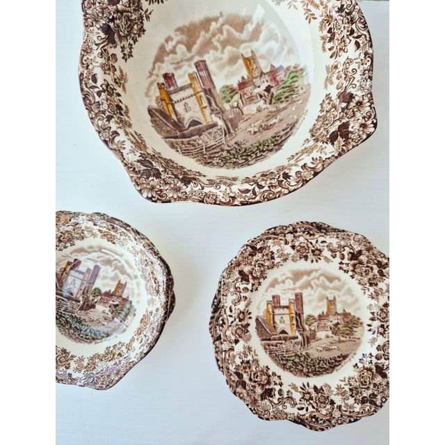 Vintage English Ironstone Dessert Set by Johnson Bros, 1970s, Set of 9 For Sale - Image 14 of 15