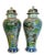 Pair of Mid 20th Century Chinese Porcelain Famille Rose Reproduction Foo Dog Temple Jars For Sale - Image 4 of 9