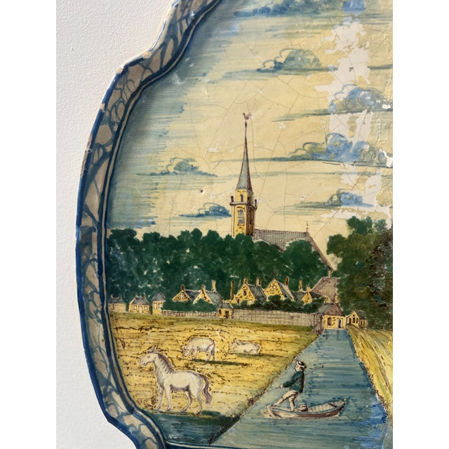 Green Blue Monochrome Delftware Plaque, 18th Century For Sale - Image 8 of 17