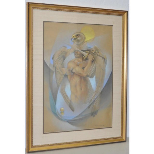 Vilela Valentin Vintage Fantasy Dreamscape in Color Pencil C.1986 For Sale - Image 12 of 12