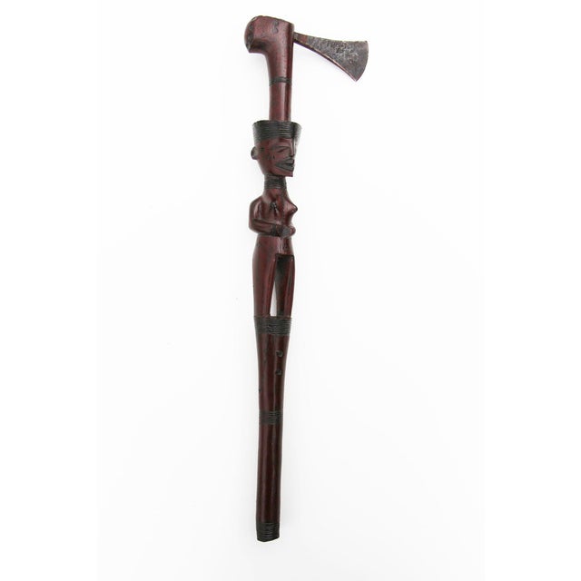 Circa: Mid 20th Century. Origin: Angola. Culture: Lwena. Material: Wood, metal. Dimensions: Height: 17.32 inches Width:...