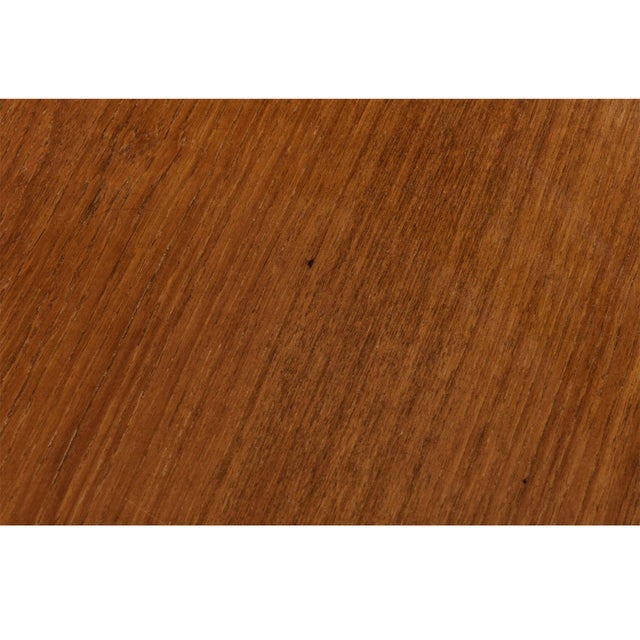 Expanding Danish Teak Oval Trestle Leg Dining Table by Rasmus For Sale - Image 17 of 17