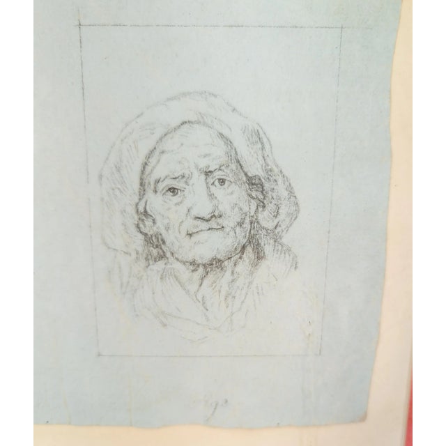 Late 18th Century 18th or 19th Century Pencil Drawing Study of Age With Childhood and Age For Sale - Image 5 of 9