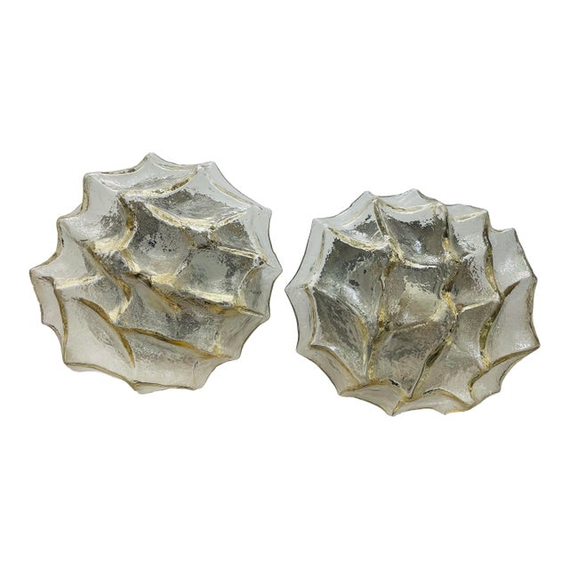 Vintage Mazzega Murano Glass Light Fixture - Flushmount For Sale