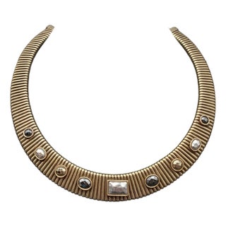 1980s Chico Beaded Collar Necklace For Sale