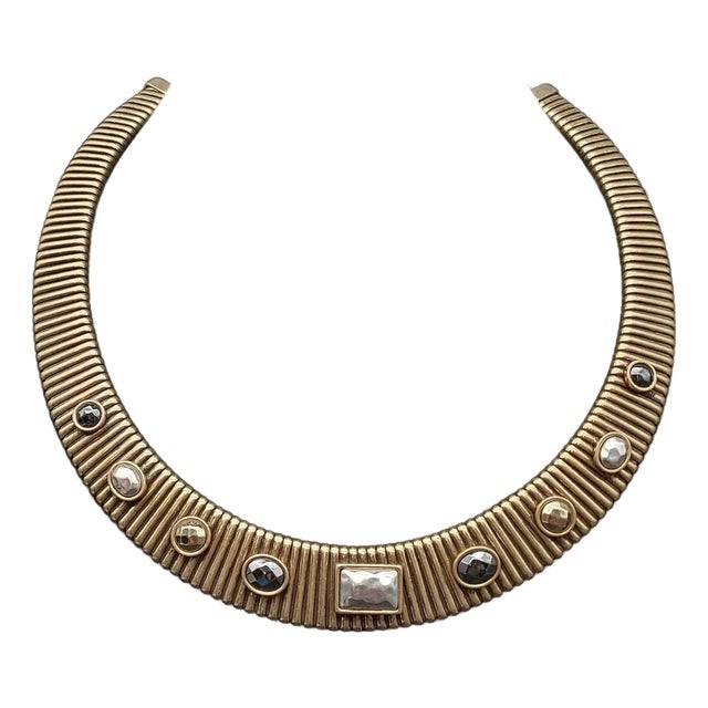 1980s Chico Beaded Collar Necklace For Sale