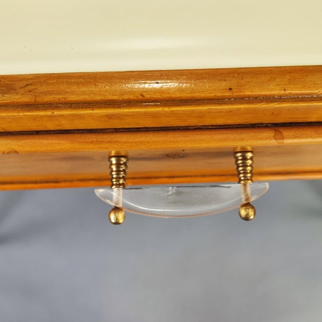 Italian Console Table with Cream Glass Top, 1950s For Sale - Image 5 of 8