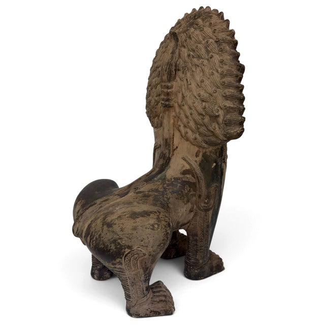 Ceramic Vintage 1980 Austin Productions Foo Dog 21.75" Guardian Lion Statue Signed Large For Sale - Image 7 of 18