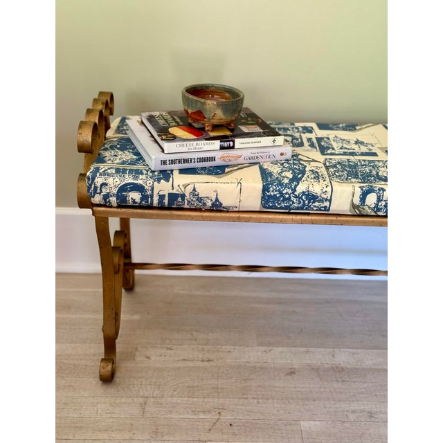Mid 20th Century Vintage French Provincial Style Bench For Sale - Image 4 of 12