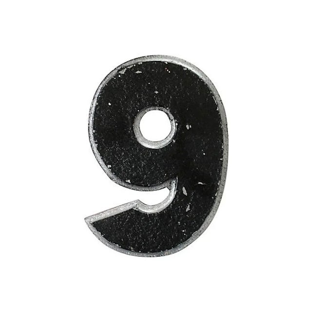 Mid-Century Modern Vintage Metal Drive-In Number 9 For Sale - Image 3 of 3