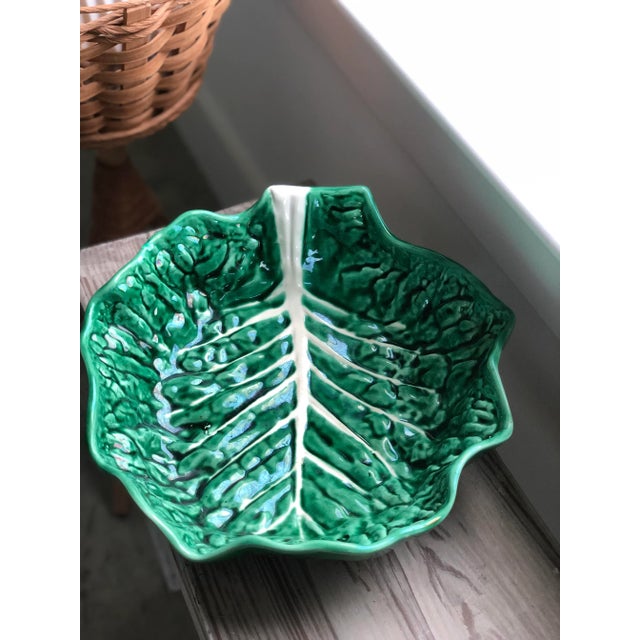 Mid 20th Century Mid 20th Century Secla Green Cabbageware Large Serving Dish For Sale - Image 5 of 9