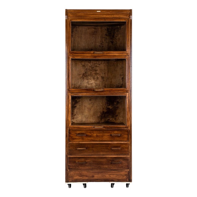 Tall Glazed Haberdashery Cabinet For Sale