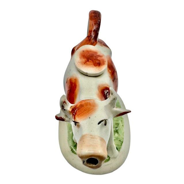 Staffordshire Mid 19th Century Staffordshire Cow Creamer For Sale - Image 4 of 9