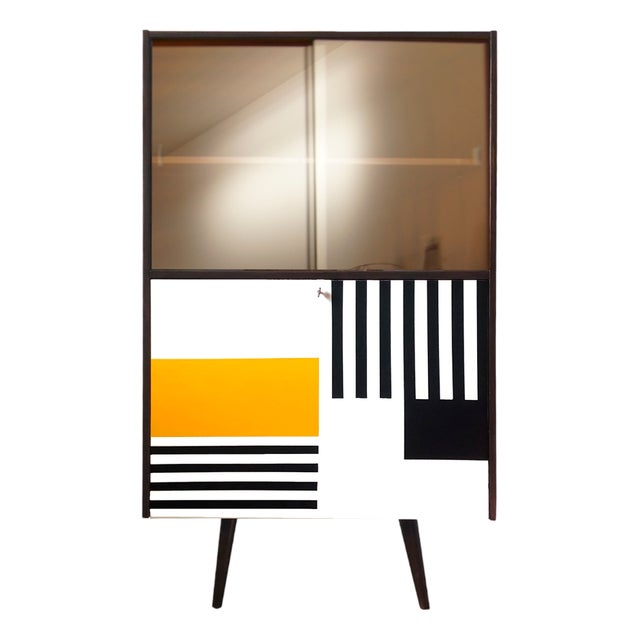 Polish Glasscase with a Bar, 1970 For Sale