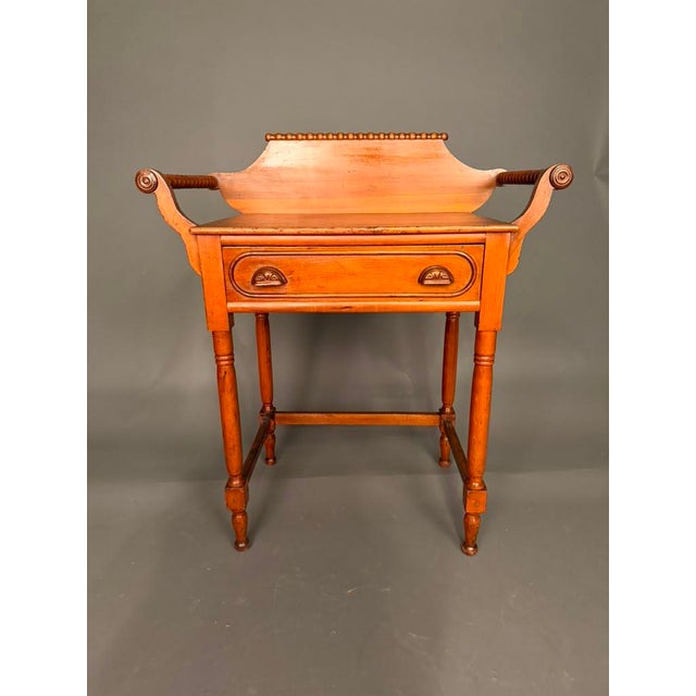 Victorian American Victorian Poplar Wash Stand With Drawer & Towel Bars, Circa 1880 For Sale - Image 3 of 15