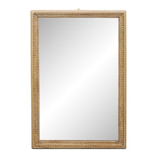 19th Century French Classical Taupe Painted Wood Wall Mirror For Sale