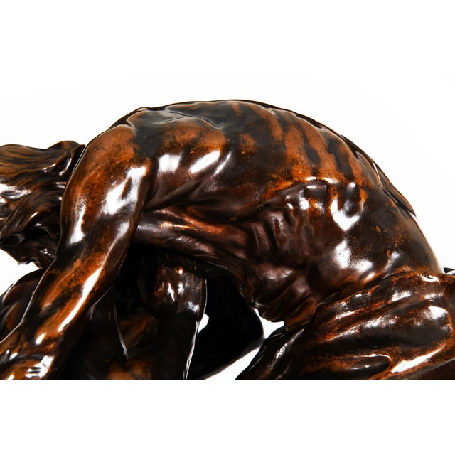 Rare French Bronze Sculpture “Return of Prodigal Son” by Ernest Dubois For Sale - Image 6 of 18
