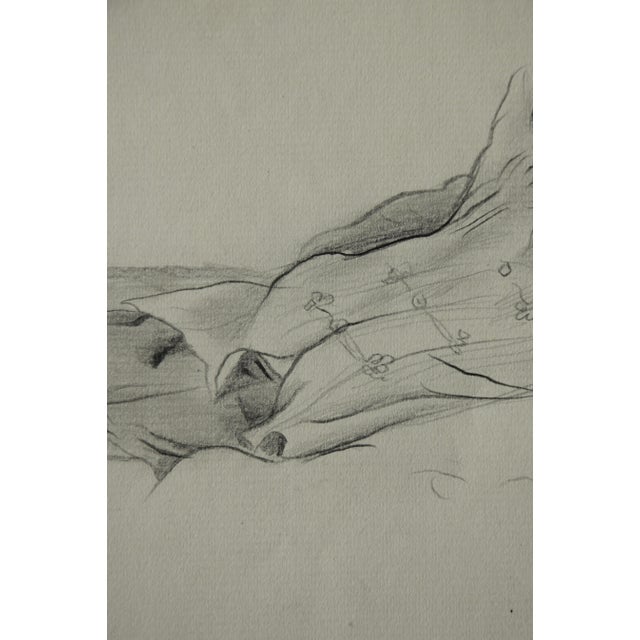 Black Herbert Zumpe, Sleeping Youth, 1925, Pencil on Paper For Sale - Image 8 of 10