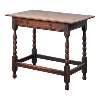 19th Century Oak Bobbin Side Table For Sale