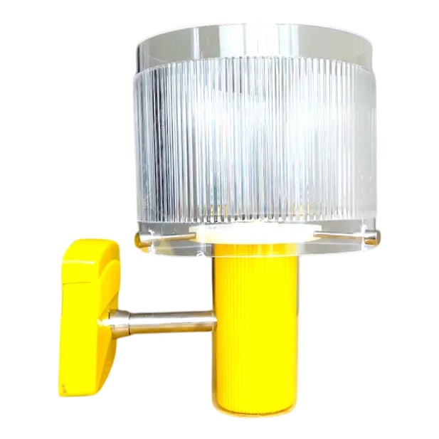 Mid-Century Modern Portuguese Yellow Acrylic Wall Sconce For Sale