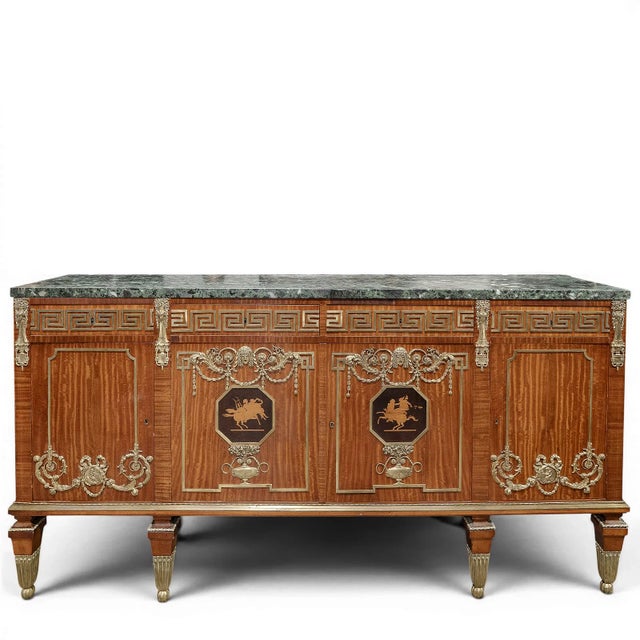 Pair of French Antique Satinwood Marble Top Servers, Sideboard. For Sale In West Palm - Image 6 of 14