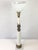 French Vintage Brass Ceramic & Marble Column Table Lamp For Sale - Image 3 of 9