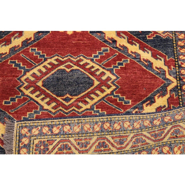 Beige Tribal Super Kazak Red/Beige Wool Rug - 3'8'' X 5'5'' For Sale - Image 8 of 10
