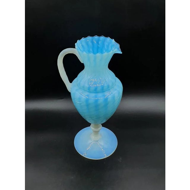 Murano Opaline Glass Jug For Sale - Image 12 of 13