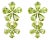 Nina Zhou Peridot Diamond Double Blossom Drop Earrings in 14k Gold - A Pair For Sale