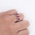 1.67 Carat Oval Cut Ruby and Diamond Three-Stone Band Ring Size 6.25 For Sale - Image 4 of 7