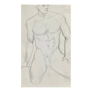 1995 James Bone Drawing of Nude Dancer For Sale